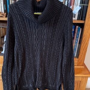 eight eight eight Black Cable Cowl Neck Pullover Sweater